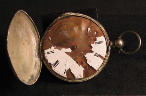 bullet struck pocket watch of sgt john o foering 86 20 3 3